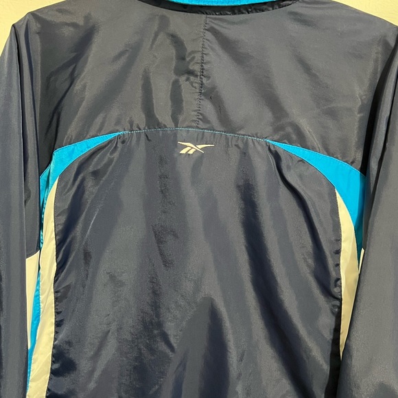 Reebok Vintage Windbreaker Navy white trim Sz L EC looks like never worn - Picture 8 of 15